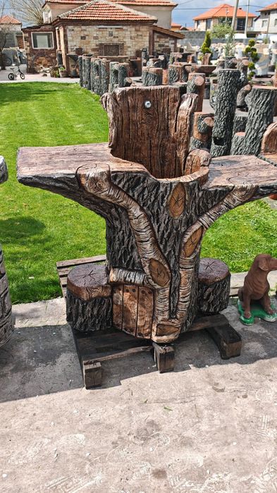 Чешма мивка за градина от щампован бетон