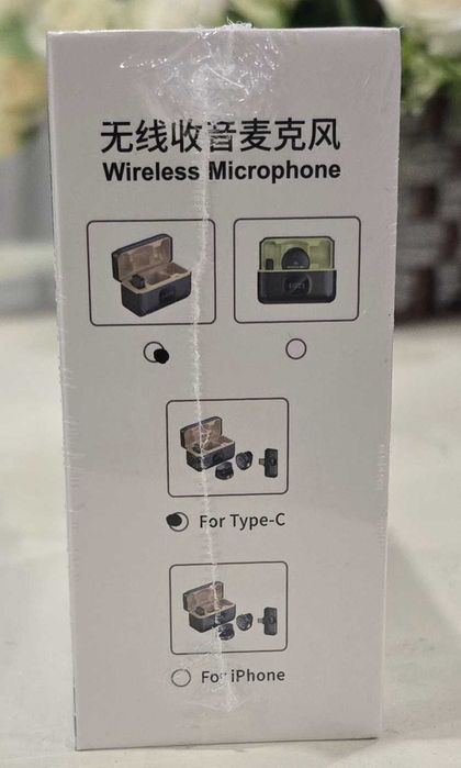Беспроводной петличный микроф Q8Type-C 2шт с шумопод-ем и зар-м кейсом