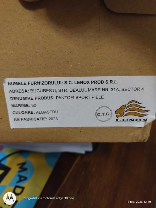 Adidași Lenox, noi, mărimea 30 corespunde unui 45.5.-46 max
