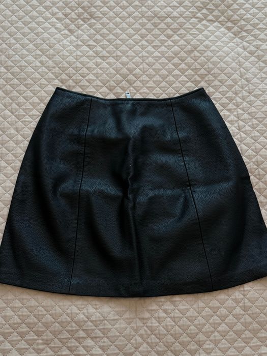 Мини юбка кожаная