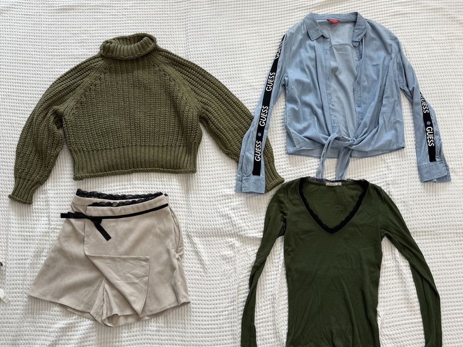 Zara Къси Дънки , пола панталон  , лятна дълга пола  , екип