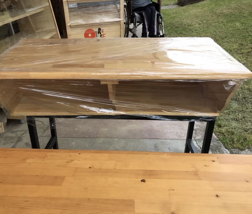 Birou / Masa banca scoala anii 90’ lemn masiv brad