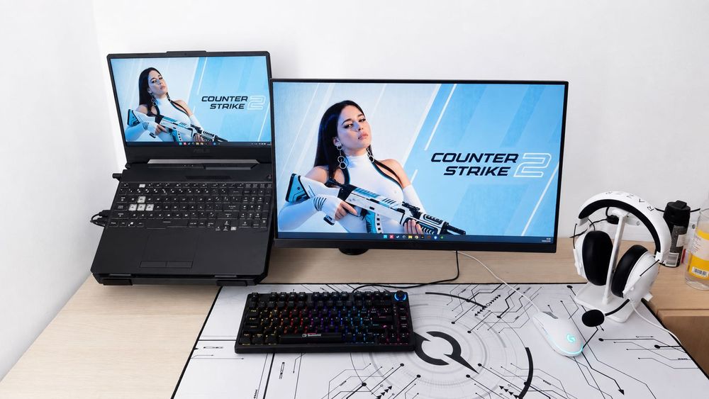 Setup gaming complet ASUS TUF A15 + LG UltraGear 180Hz + accesorii