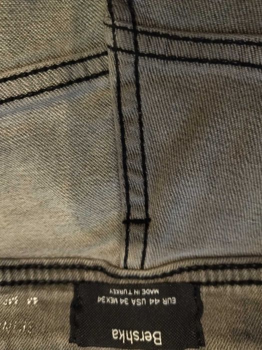Pantaloni lungi blugi originali Bershka superbi gri