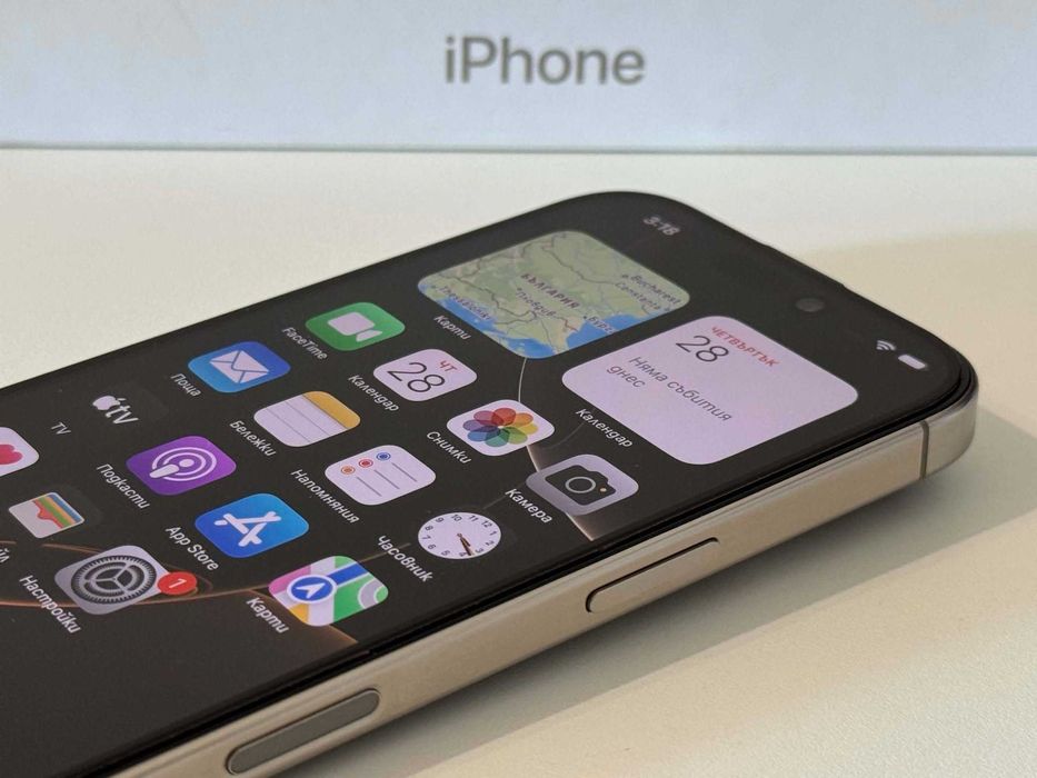 Бартер! Гаранция! Като НОВ! iPhone 16 Pro Natural Titanium (Сив) 91% Батерия.