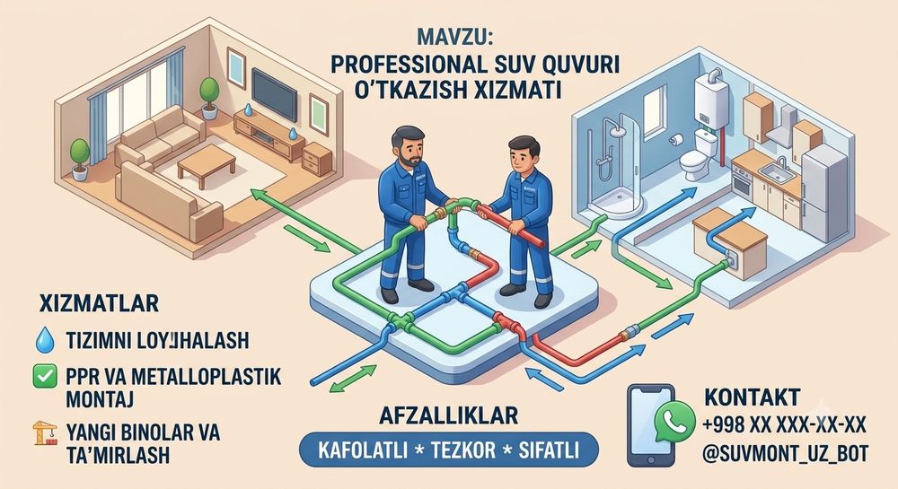 Professional Santexnik: Suv quvurlari va montaj xizmatlari