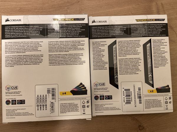 Ram Corsair Vengeance RGB PRO DDR4 32GB si 128GB 3200MHz  . SIGILATI