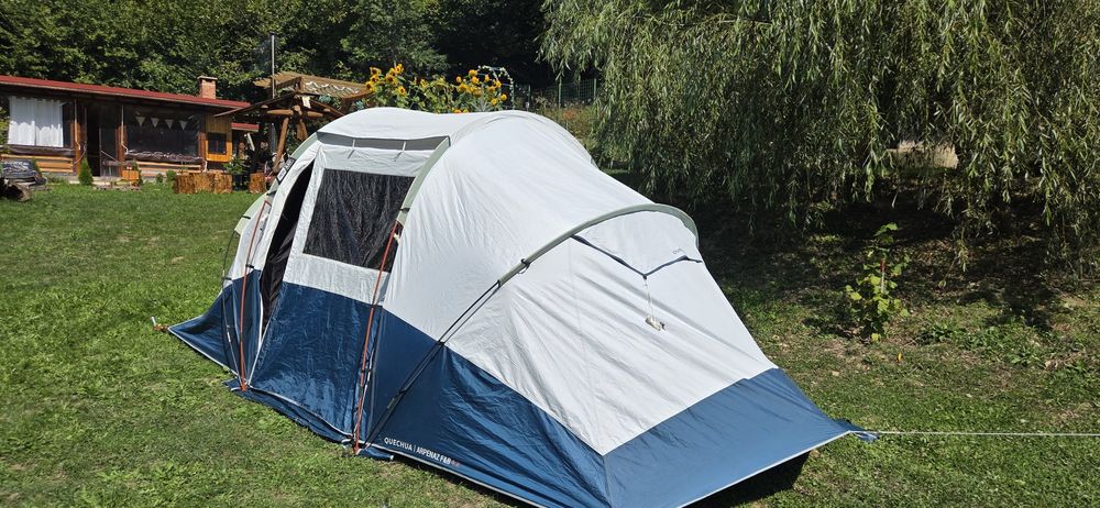Cort camping 4 Persoane, 2 Camere, structură cu bețe ARPENAZ 4.2 Fresh