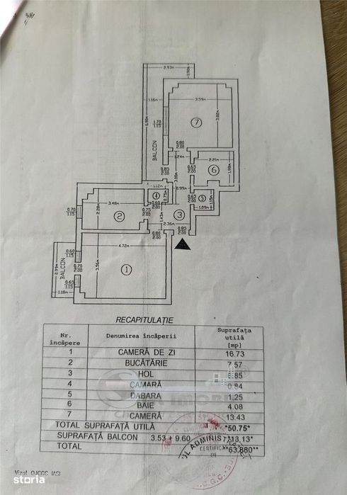 2 Cam Galata Bulevard, Et 1, Decomandat,  2 Balcoane
