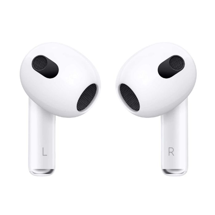 Casti AirPods 3, Apple, Autonomie 6 ore, Rezistente la apa, Alb/Negru