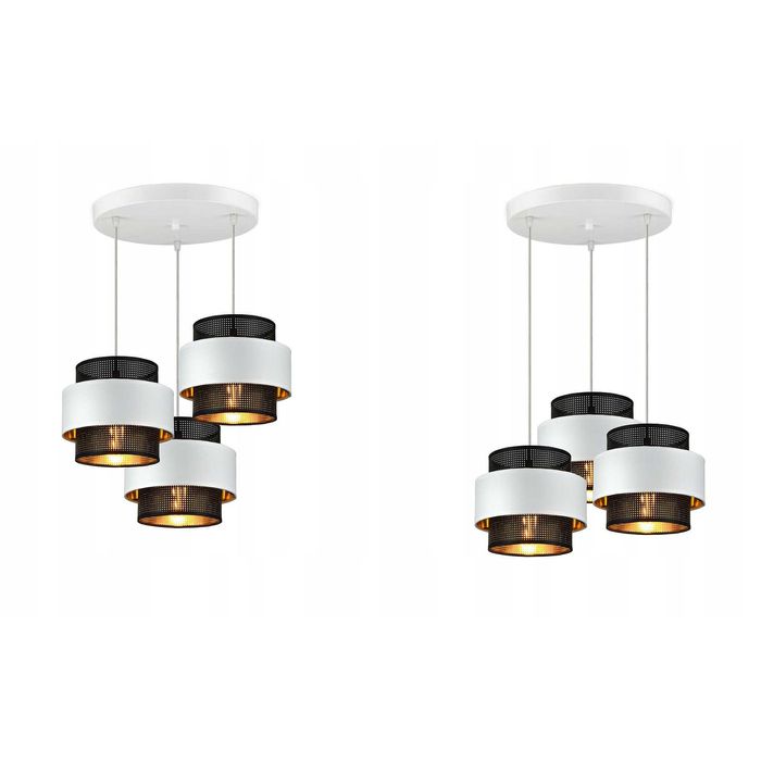 LEDO-341 Висяща лампа 3xE27 бяла/черна - 960-EZ3