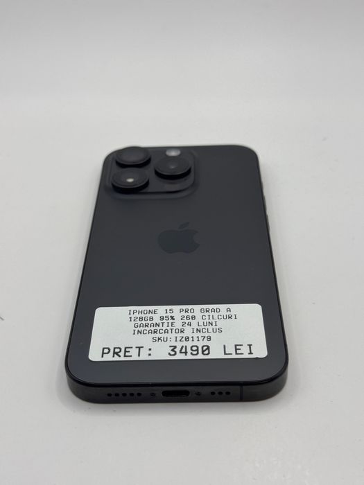 Iphone 15 Pro 128GB 95% Grad A Garantie 24 Luni - zonemag.ro