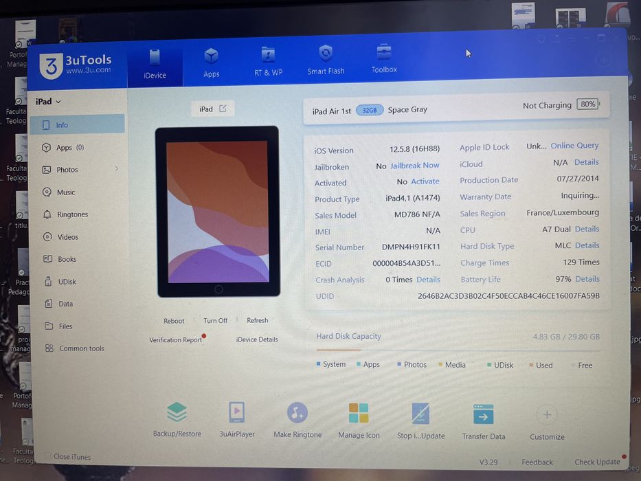 Ipad Air model a1474 de vânzare perfect funcțional