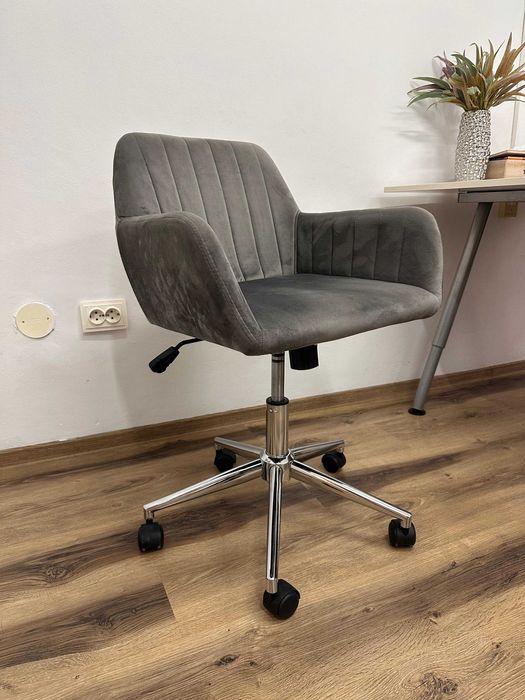 Scaun rotativ, stofa, gri