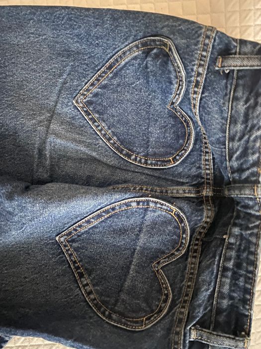 Дамски сини дънки със сърца