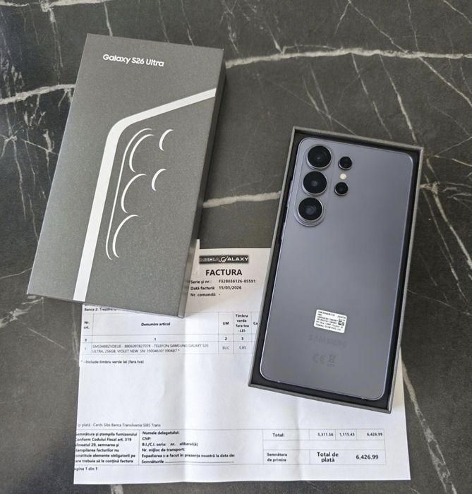 Samsung S26 Ultra Violet ca NOU Factură Garanție 2 Ani