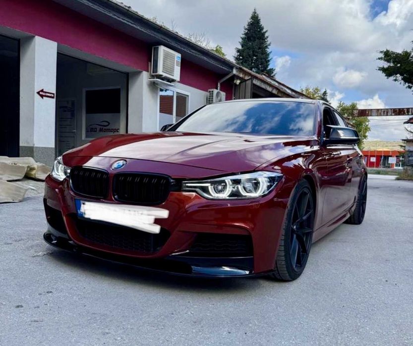 Преден лип спойлер – BMW 3 Series F30, за M-Tech броня, черен, бмв ф30