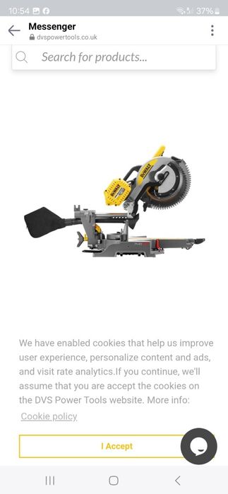 DeWalt DHS780N Cordless 54v Flexvolt 305mm Mitre