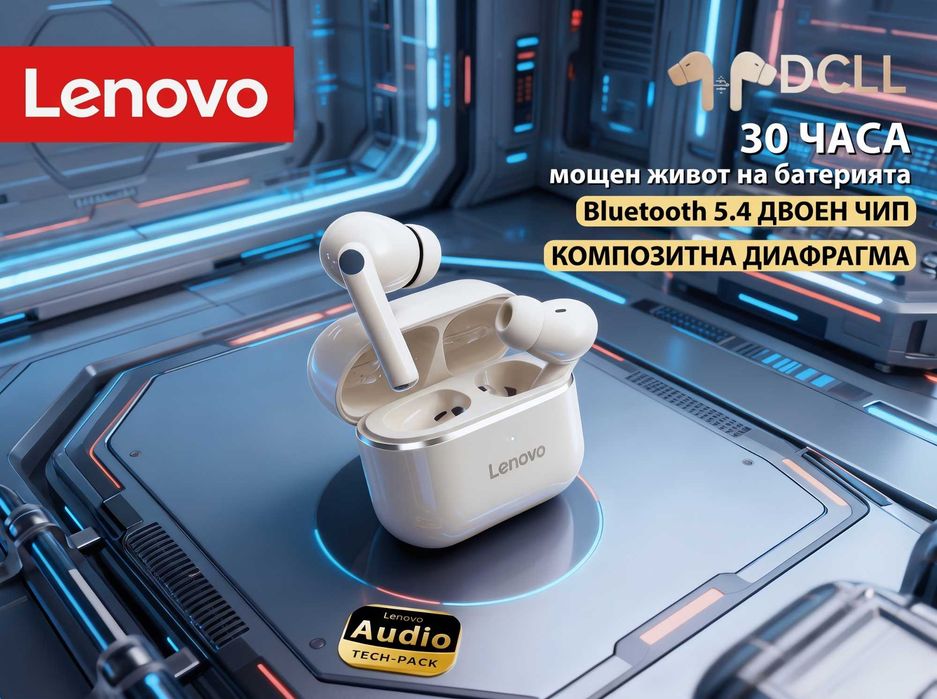 Lenovo EA230 TWS Безжични Bluetooth Слушалки за Спорт и Тичане 360 Стерео Звук Нови