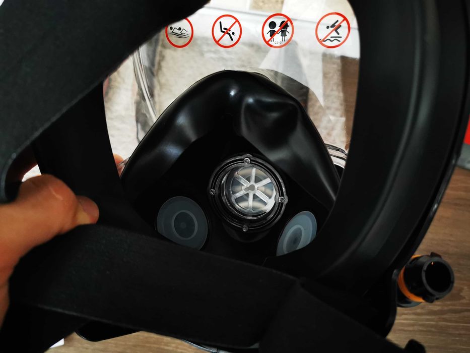 Masca Full Face cu 2 tuburi inot snorkel adulti copii Snorkeling dubla