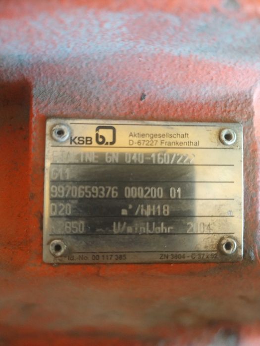 Циркулационна помпа за топла вода трифазна немска KSB работеща