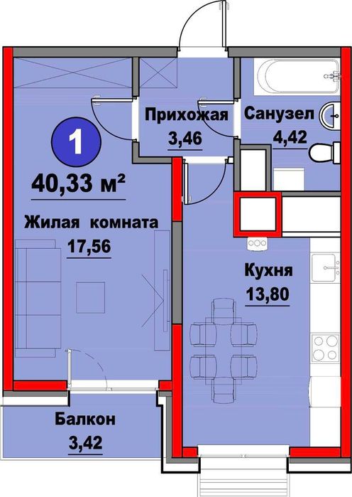 СРОЧНО ПРОДАЕТСЯ! ЖК "SOY BO'YI" (Murad Buildings)/Евродвушка. 40,3 м2