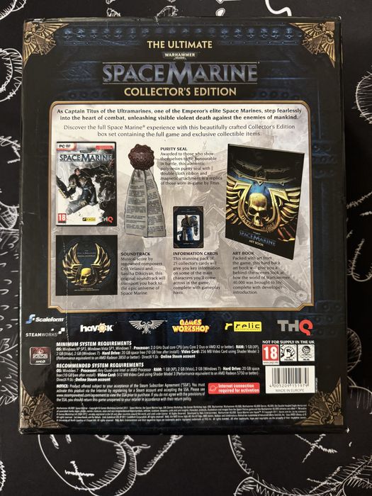 Warhammer 40000 Space Marine 1 Collectors Edition foarte rar joc retro