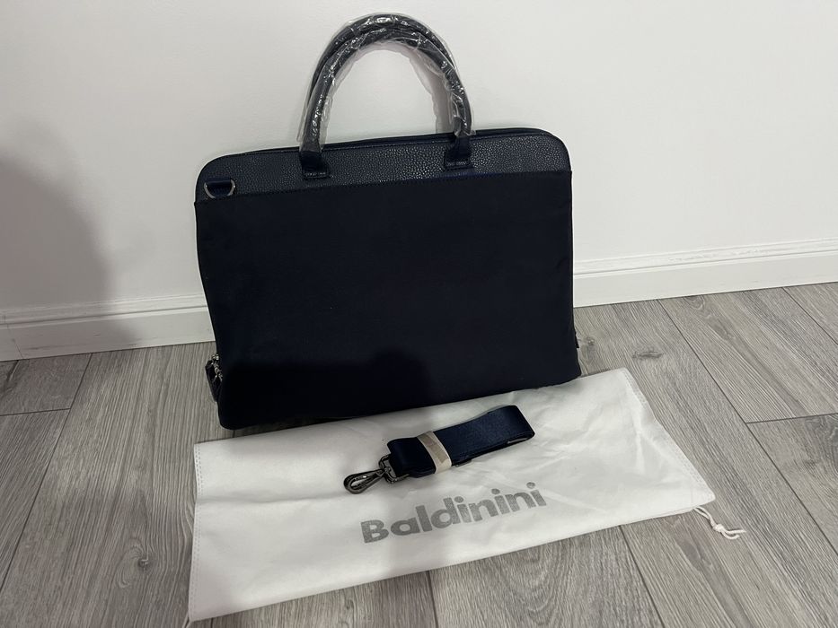 Geanta laptop / servieta Baldinini albastru inchis - noua, cu eticheta