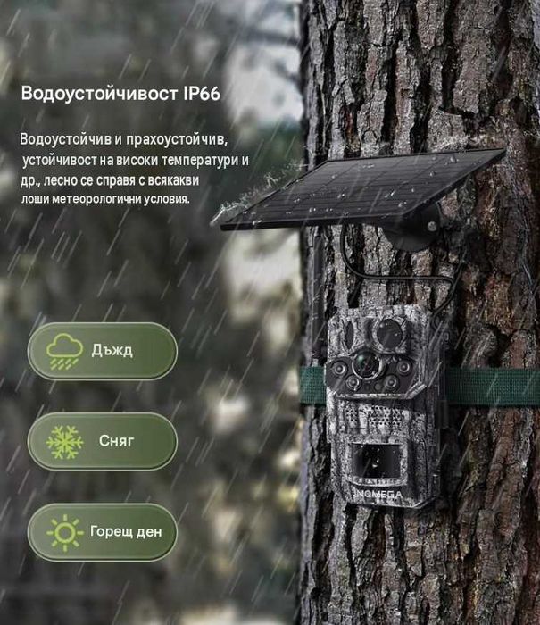 Ловна камера–5MP Super HD, вграден GPS,4G SIM слот