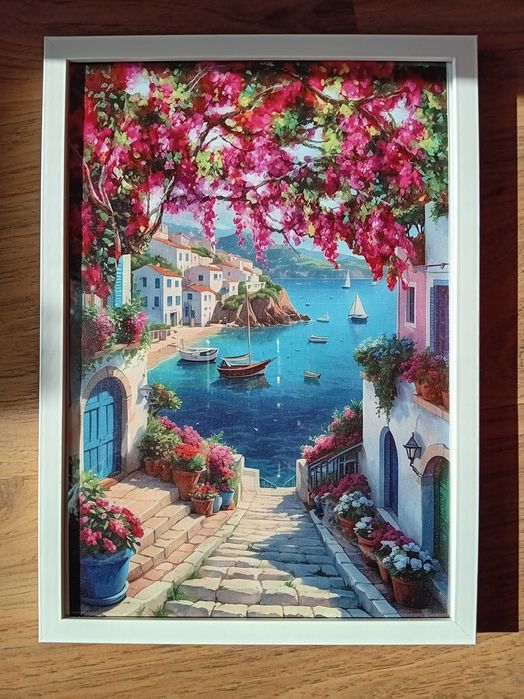 Принт средиземноморски пейзаж / в рамка/ 30 /21 см.