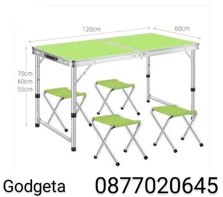 Къмпинг маса с 4 броя стола Це