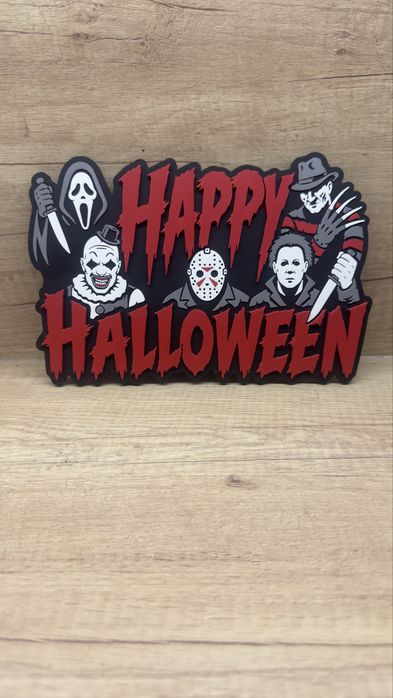 3D принтирана Halloween табела „HAPPY HALLOWEEN“ – хорър декорация