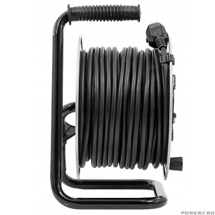 Rola prelungitor cablu cu cadru metalic, 40 metri 3 x 1,5 mm, Verke