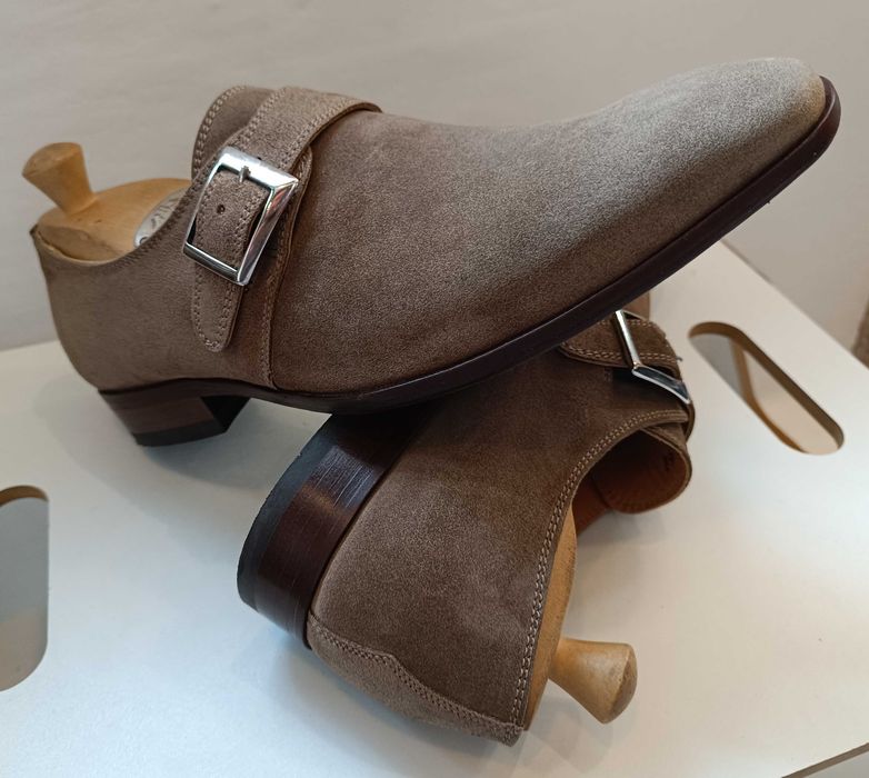 Pantofi de lux 40 40.5 41 monk GREVE NOI lucrati manual piele naturala