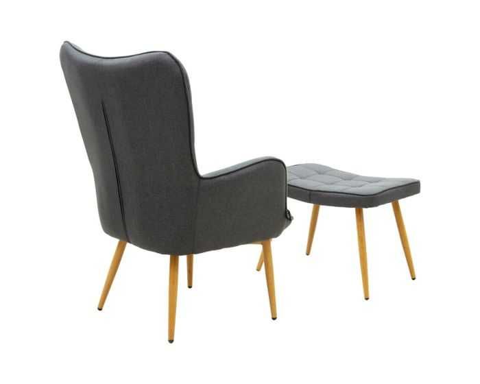 Кресло с табуретка Maddison, цвят антрацит