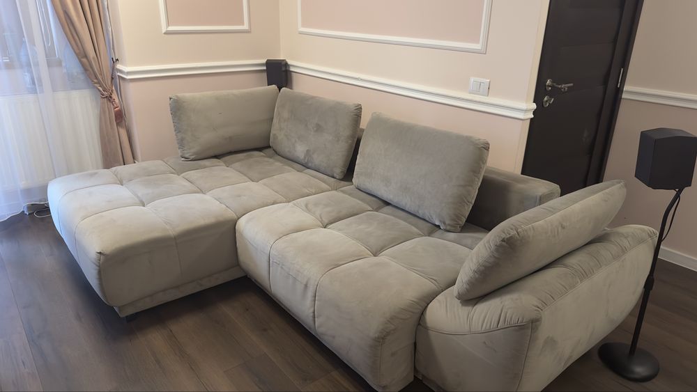 Canapea extensibilă de colț Dedeman – 260 × 160 cm – stare foarte bună