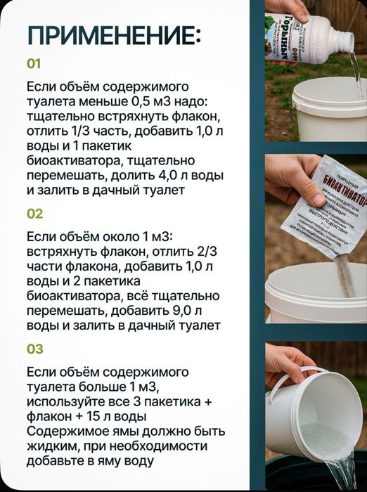 Горыныч для септиков ям и туалетов