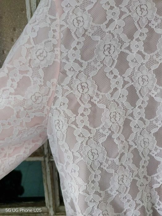 Ретро пеньоар от 80-те. дантелен винтидж дамски халат
