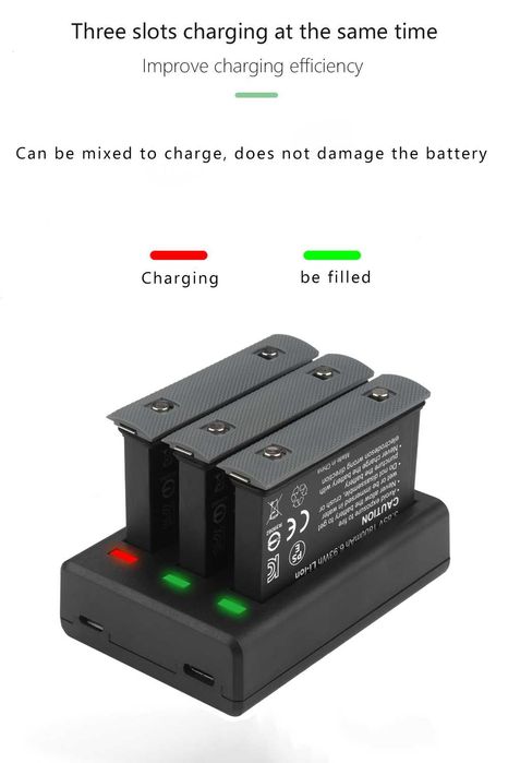 Тройно зарядно за батерии за Insta 360 One X3