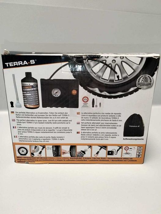 Комплект за ремонт на автомобилни гуми Terra-S с компресор