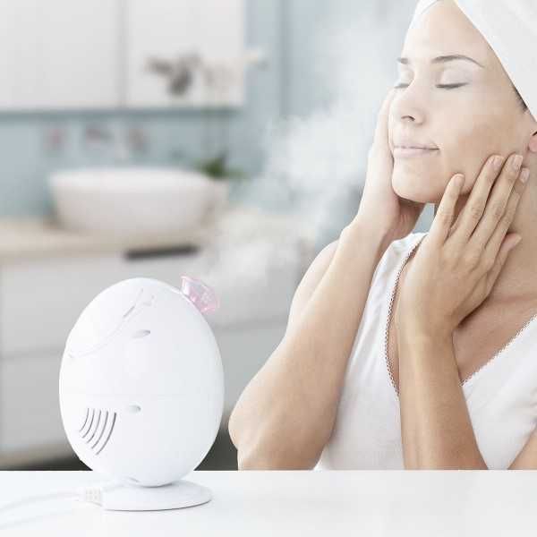 Aparat de sauna faciala pentru curatarea tenului 90ml 300W alb/roz