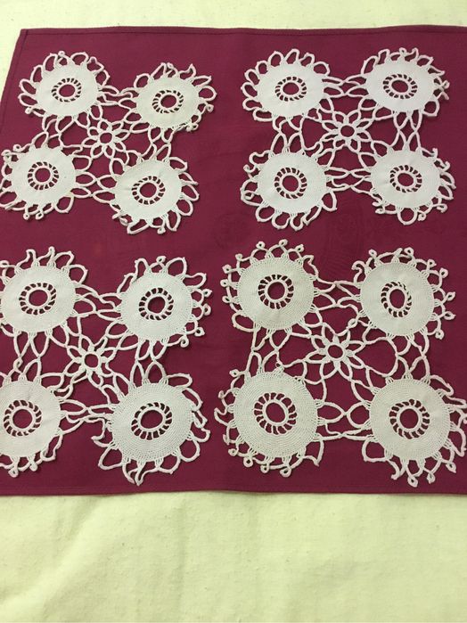 Fata de masa deosebita, din macrame, lucrat manual