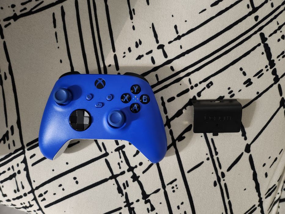 Controller xbox blue shock + baterie reincarcabila