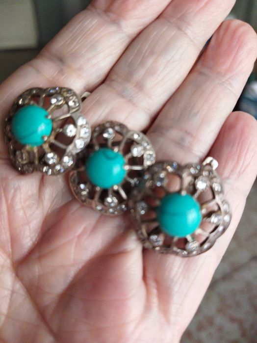 Комплект серебро с бирюзой