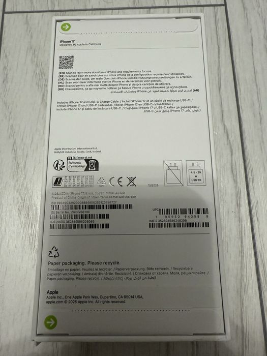 iPhone 17 ,Black,256GB,Sigilat,NOU