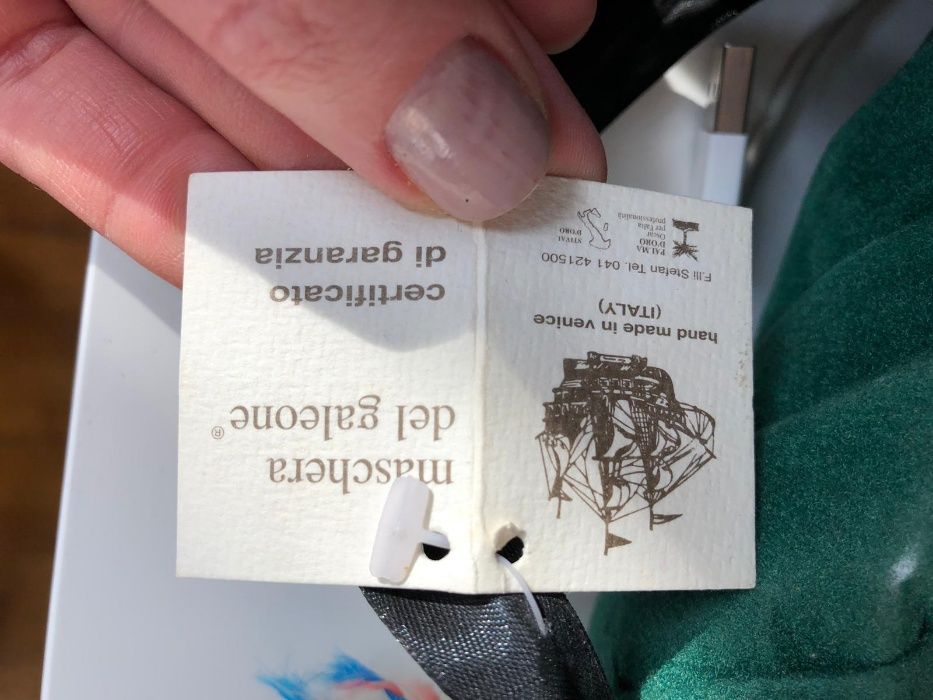 accesoriu seara carnaval masca lucrata manual Venetia Italia original