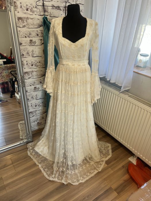 Rochie mireasa marime 40 boho din dantela