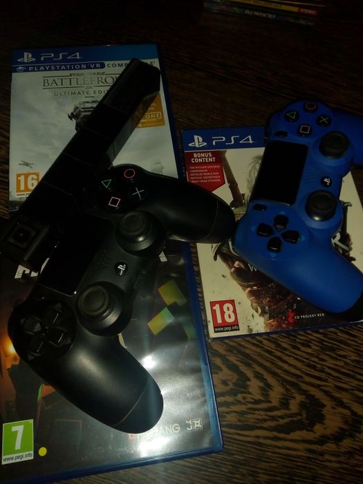 PS4 1T +игри+допълнителен джойстик+камера за PS