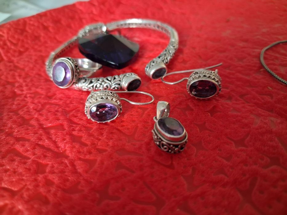 Set bijuterii din argint 925  cu ametist .