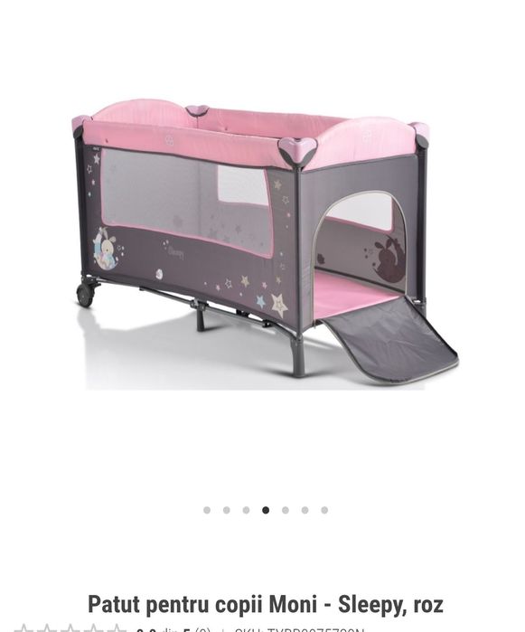 Patut pentru copii Moni - Sleepy, roz,pliabil